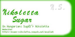 nikoletta sugar business card